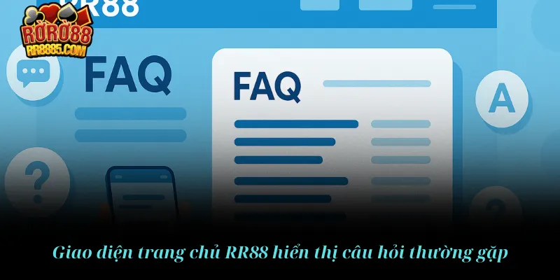 Giao diện trang chủ hiển thị câu hỏi thường gặp RR88